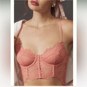 Anthropologie Lace Crop Top in Pink